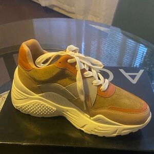 Aqua Women's Sneakers in Tan and Orange